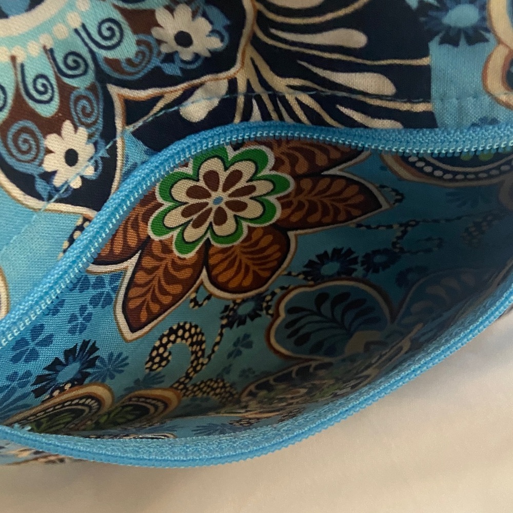 Vera Bradley Blue and Brown Floral Shoulder Bag - Picture 10 of 11